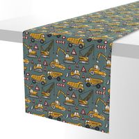 Construction Cars / Khaki Background / Small Scale 