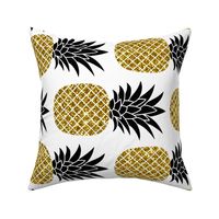 faux gold glitter pineapples - large