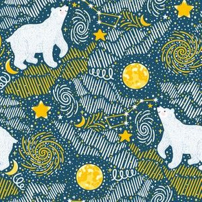 Polar bear and stars. Medium scale