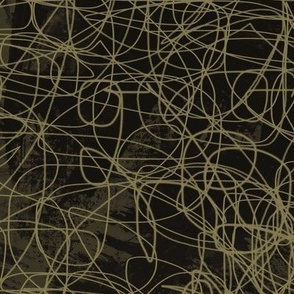 Khaki Grey abstract hand drawn sketch pattern