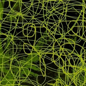 Grass Green abstract hand drawn sketch pattern 