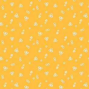 Daisies on marigold yellow - medium scale