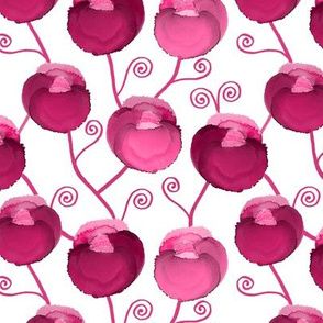 AI Flowers hot pink on white