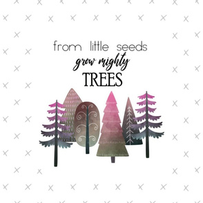 18X27" PINK From Little Seed Grow Mighty Trees - MINKY SIZE