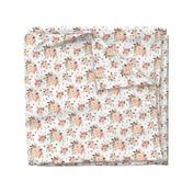 Blush Watercolor Floral - Peach Pink Cream Flowers - SMALL SCALE