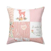 Fawn Quilt – I Woke Up This Cute - Peach Patchwork Floral Wholecloth