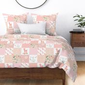 Fawn Quilt – I Woke Up This Cute - Peach Patchwork Floral Wholecloth