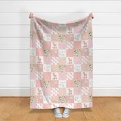 Fawn Quilt – I Woke Up This Cute - Peach Patchwork Floral Wholecloth