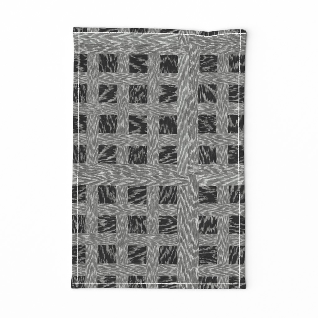 Cerused Wood Square Weave Black Grey White