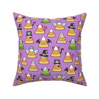 Candy Corn Halloween Fall Doodle on Purple