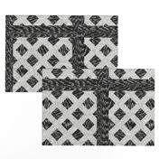 Cerused Wood  Square Diagonal Weave Black White