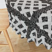 Cerused Wood  Square Diagonal Weave Black White