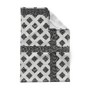 Cerused Wood  Square Diagonal Weave Black White