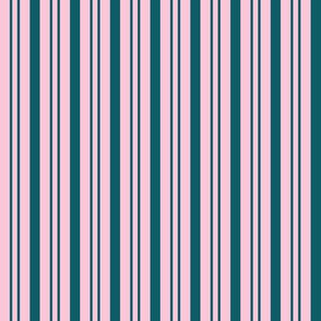 JP1 - Narrow - Rhythmic Stripes of Aquamarine and Pink Pastel