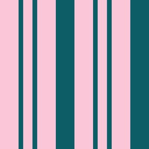 JP1 - Wide -  Rhythmic Stripes of Aquamarine and Pink Pastel