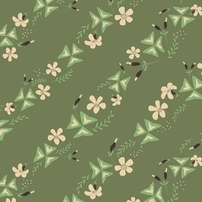 Shamrock Floral Diagonal / Olive