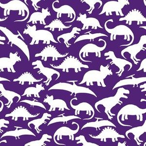 White Dinos on Purple