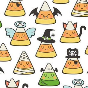 Candy Corn Halloween Fall Doodle on White