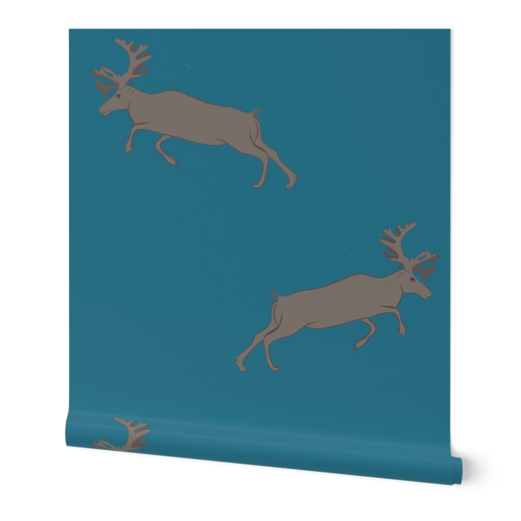 Gray Deer on Blue