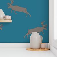 Gray Deer on Blue