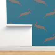 Gray Deer on Blue