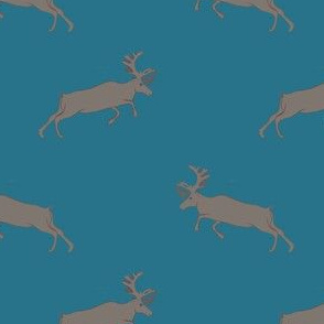 Gray Deer on Blue