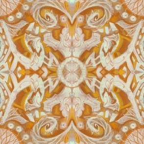 Curves Lotuses Bohemian Arabesque Golden Yellow Vanilla