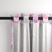 Pink Plaid Chevron Arrows - Purple, Aqua, Gray Pattern