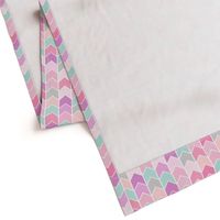 Pink Plaid Chevron Arrows - Purple, Aqua, Gray Pattern