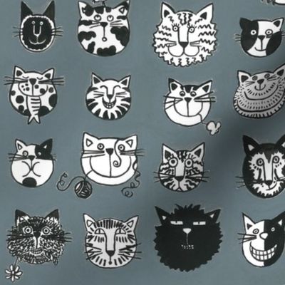 Cats on Grey