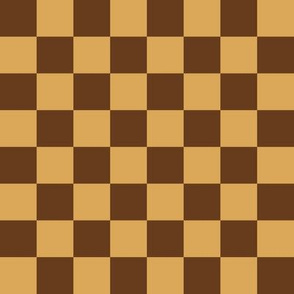 JP22 - Pecan Praline Checkerboard in one inch squares of Brown and Tan