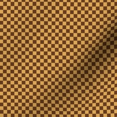JP22 - Medium -  Pecan Praline Checkerboard in Quarter Inch Squares of Brown and Tan