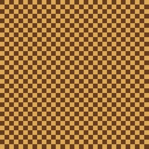 JP22 - Medium -  Pecan Praline Checkerboard in Quarter Inch Squares of Brown and Tan