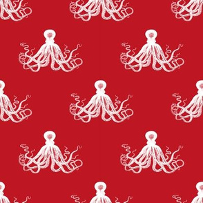 Vintage Octopus | Red and White |