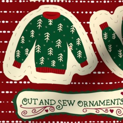 Cut and Sew Ugly Christmas Sweater Ornaments
