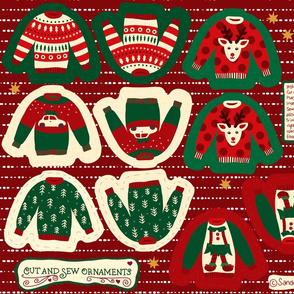 Cut and Sew Ugly Christmas Sweater Ornaments