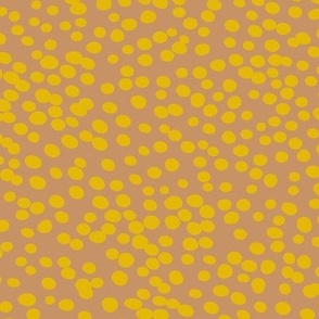 mustard dots on blush