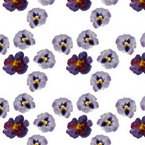 Watercolor violets || floral pattern