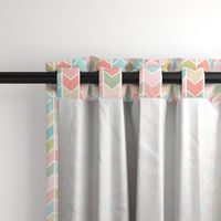 Peach Plaid Chevron Arrows - Coral, Blue, Blush Pattern