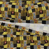 Jungle Friends Mustard and Black Cheater Quilt