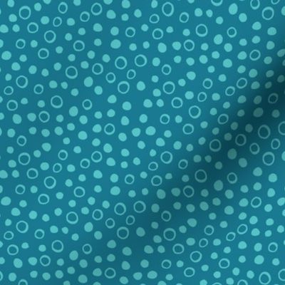 Snow bubbles - Arctic Collection - aqua on teal