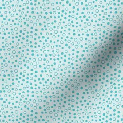 Snow bubbles - Arctic Collection - aqua blue on dove grey