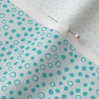 Snow bubbles - Arctic Collection - aqua blue on dove grey