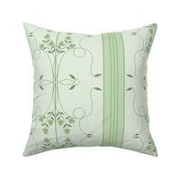 Wallflower Arabesque: Mossy Green Floral Stripe 