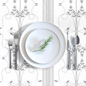 Wallflower Arabesque: Pure Gray Floral Stripe