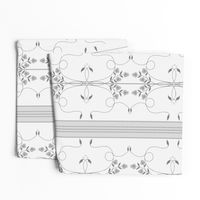 Wallflower Arabesque: Pure Gray Floral Stripe