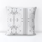 Wallflower Arabesque: Pure Gray Floral Stripe