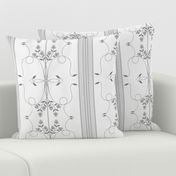 Wallflower Arabesque: Pure Gray Floral Stripe