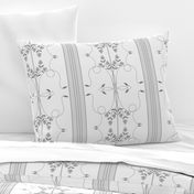 Wallflower Arabesque: Pure Gray Floral Stripe