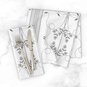 Wallflower Arabesque: Pure Gray Floral Stripe